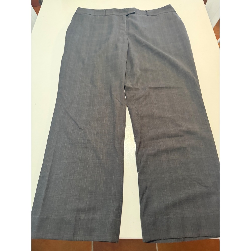 Doc & Amelia Dress Pants Womens 18W Gray Select Wide Leg Plaid Office Trousers
